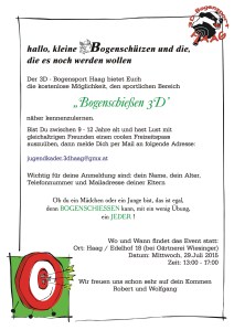 Ausschreibung für Schnuppertage Kopie